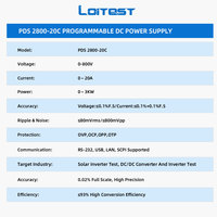 Fuente de Alimentación CC Programable de Alta Precisión 1U, 800V 20A 3KW, Amplio Rango de Salida CC, RS232, USB, LAN, para Pruebas de Carga de Baterías