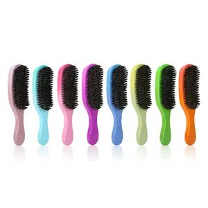 Hot Sale 7 Colorful Candy Private Label Men Boar Bristle Nylon 360 Curve Wave Brush Men Curly Hair Styling Comb Wholesale