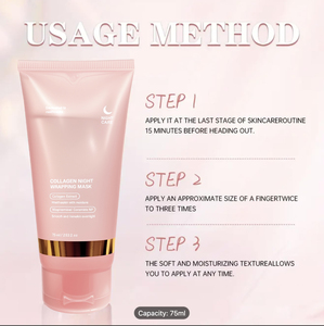 OEM/ODM Mascarilla Nocturna de Colágeno para la Elasticidad de la Piel, Producto de Belleza Antienvejecimiento, Mascarilla de Noche para el Hogar, 75 ml - Product Image 3