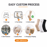 Chaussettes de Pilates personnalisées pour femmes, antidérapantes, en mélange de coton, chaussettes de fitness et de yoga avec logo, étiquette privée OEM ODM