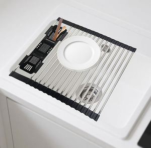 <span class=keywords><strong>Escurridor</strong></span> <span class=keywords><strong>de</strong></span> <span class=keywords><strong>Platos</strong></span> Enrollable Expandible para Fregadero, <span class=keywords><strong>Escurridor</strong></span> <span class=keywords><strong>de</strong></span> <span class=keywords><strong>Platos</strong></span> Enrollable <span class=keywords><strong>de</strong></span> Acero Inoxidable para Cocina - Product Image 2