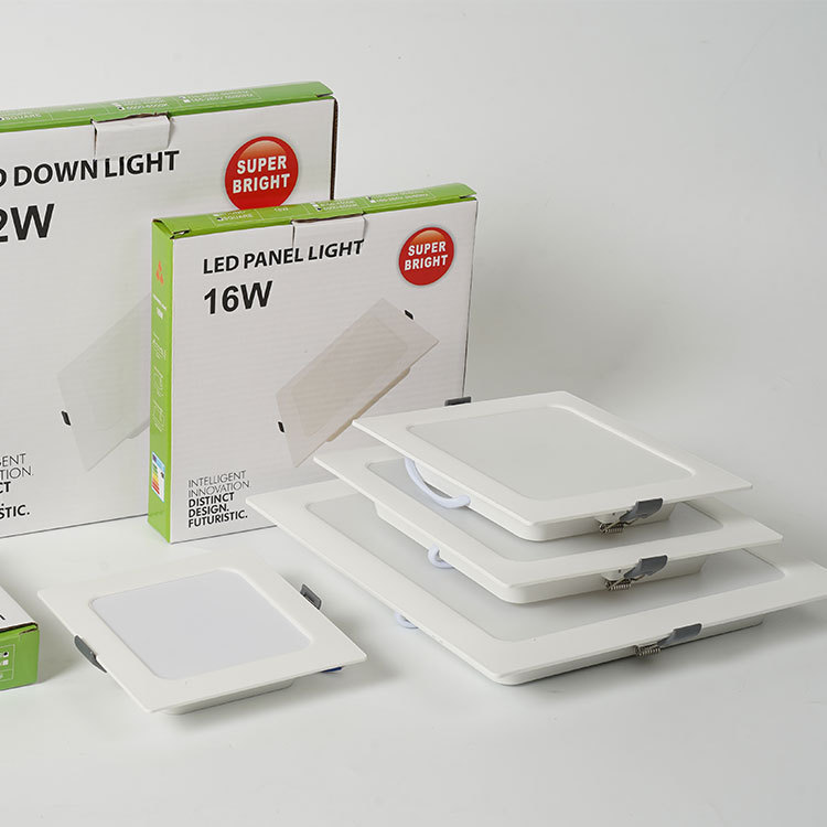Indoor High Brightness Slim Square Flat Office Recessed Ceiling Lamp LED Commercial Panel Lights
