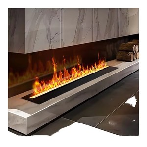 Maßgefertigter Indoor-Einbau-LED-Kamin Wandmontierte Dekoration Elektrischer Kamin Automatischer 3D Smart Wasserdampf-Kamin - Product Image 1