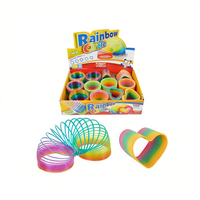 MAZZEO GIOCATTOLI Jouet Magique Cercle Arc-en-ciel 8cm, Bobine Rebondissante Colorée en Plastique pour Enfants, Jeu Amusant