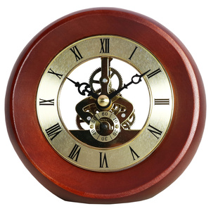 5 Inch Wine Red Maple Birch Table <strong>Clock</strong> Skeleton <strong>Clock</strong> Insert Desk <strong>Clock</strong> <strong>Battery</strong> Power Supply Suitable for Living Room - Product Image 2