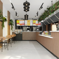 Vitrine de présentation en acier inoxydable avec cadre métallique et veinage de marbre pour magasin de vente au détail de shawarma industriel naturel