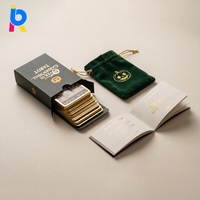 Jeu de cartes de tarot personnalisées à bords dorés, très demandé, avec boîte rigide, pochette en velours et guide pour la divination et la méditation spirituelle