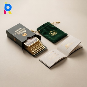 Jeu <span class=keywords><strong>de</strong></span> cartes <span class=keywords><strong>de</strong></span> tarot personnalisées à bords dorés, très demandé, avec boîte rigide, <span class=keywords><strong>pochette</strong></span> en velours et guide pour la divination et la méditation spirituelle - Product Image 4