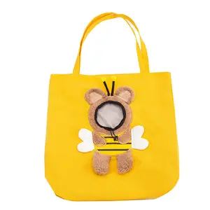 Bolso de hombro personalizado con forma de abeja para perro pequeño, bolso de mano para perro pequeño