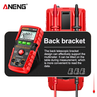 Untuk M107 Mini Multimeter Digital 4000 Count AC/DC 4V-500V 400mA-2A Resistansi 4k-20M Bahan ABS Indikator Baterai Lemah