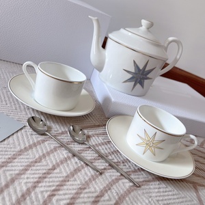 Luxury Coffee Set Bone China Afternoon Tea <b>Cup</b> <b>Saucer</b> Kettle Set <b>Cup</b> and <b>Saucer</b> Coffee Set - Product Image 2