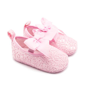 Chaussures brodées de ballerine pour bébé fille, à gros nœud, jolies chaussures légères, de printemps et d'été, pour nourrisson, robe de poussette - Product Image 3
