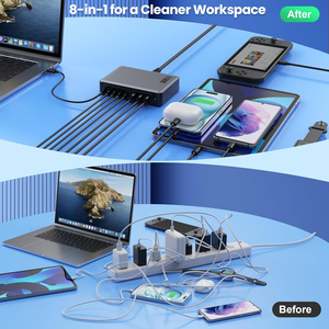 300W USB C Charger <strong>Block</strong> Fast <strong>Charging</strong> Station,GaN IV 8-Ports Fast <strong>Charging</strong> Hub,PD 100W USB C Laptop Desktop Charger Adapter - Product Image 5
