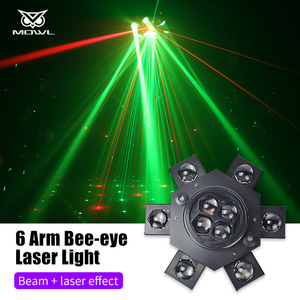 DJ Light 6 Bras 150W RGBW 4in1 Rotation DMX Stroboscope Laser LED Faisceau de Lumière pour Bar Night <span class=keywords><strong>Club</strong></span> Disco Party Room - Product Image 3