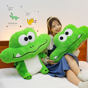 Peluche de crocodile simulée en gros, adorable peluche en forme d'animal aux grands yeux, poupée en peluche créative avec des expressions faciales mignonnes - Product Image 3