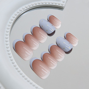 Pegatinas <span class=keywords><strong>de</strong></span> <span class=keywords><strong>Uñas</strong></span> con Diseño <span class=keywords><strong>de</strong></span> Puntos Degradados en Azul Lechoso, Elegantes y <span class=keywords><strong>Veraniegas</strong></span>, Desmontables y Usables, 30 Piezas - Product Image 2