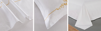 Ensemble de literie de chambre à coucher 100% coton, drap de lit de couleur blanche, taille unique en percale