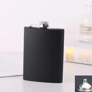 Gourde en acier inoxydable (noir 6oz) – Offre limitée pour la Fête des Pères – Gourde de hanche noire mate pour papa, avec 2 tasses et entonnoir - Product Image 5
