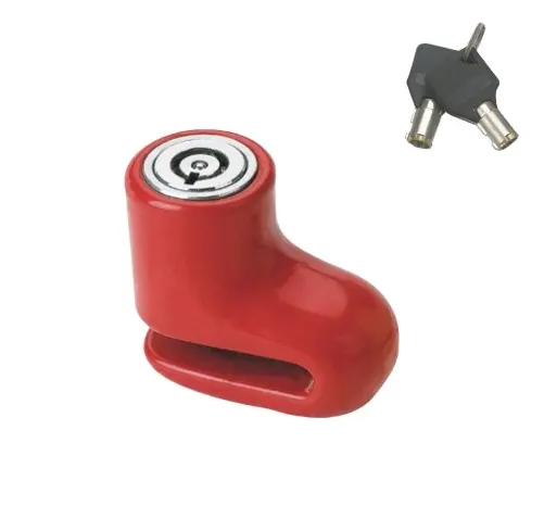 Convenient Portable Red 5.5mm Heavy Duty Motorcycle Bike Disc Lock Brake