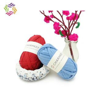 Fil fantaisie en jersey de coton pour crochet, couleurs variées, Shanghai Stock - Product Image 4