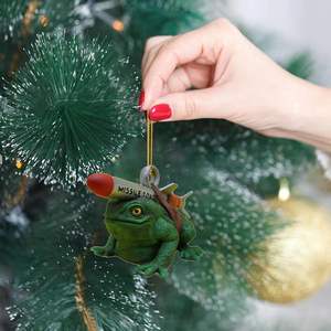 ของตกแต่งรูปกบขีปนาวุธ ของตกแต่งต้นคริสต์มาสรูปกบขีปนาวุธตลก ของตกแต่งต้นคริสต์มาสรูปกบมิสเซิลโท ของตกแต่งคริสต์มาสรูปกบขีปนาวุธ ของตกแต่งวันหยุดรูปกบขีปนาวุธ น่าเกลียด - Product Image 3