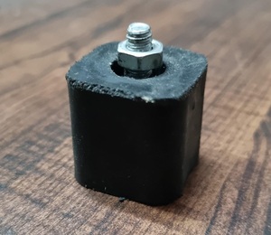 Black <b>Plastic</b> Mounting <b>Block</b> with Heavy Duty Metal Bolt and Nut for Secure Fastening Structural Support Installation Equipment - Product Image 3