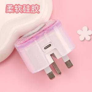 Nouveau protecteur de câble DIY pour chargeur <span class=keywords><strong>iPhone</strong></span> 20W, étui USB brillant effet miroir, protection de câble de téléphone, compatible prise britannique - Product Image 5