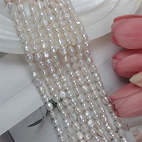 Chaîne de perles de haute qualité O'Din, qualité AAA, 8-9 mm, ovales, baroques, perles d'eau douce naturelles blanches, pour la création de bijoux DIY