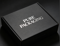 Cajas de Cartón Corrugado Impresas Personalizadas en Azul Mate con Logotipo Personalizado en Relieve, Caja de Envío con Tapa Plegable, Embalaje para Cosméticos de Comercio Electrónico