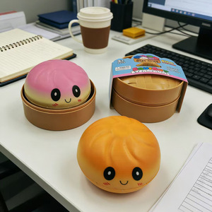 ของเล่นบีบซาลาเปา ลดความเครียด วัสดุ PU สีสันสดใส ซาลาเปาขนาดใหญ่ บีบแล้วคืนตัวช้า ของเล่นคลายเครียด - Product Image 4
