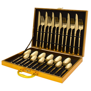 Nuevos estilos 24 piezas <span class=keywords><strong>de</strong></span> alta calidad al por mayor juego <span class=keywords><strong>de</strong></span> mesa <span class=keywords><strong>de</strong></span> cubiertos <span class=keywords><strong>de</strong></span> acero inoxidable cuchara tenedor cuchillo <span class=keywords><strong>con</strong></span> caja <span class=keywords><strong>de</strong></span> embalaje - Product Image 5