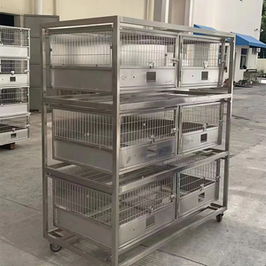 Gabbia per allevamento di conigli in acciaio inossidabile per alloggiamento di animali da laboratorio-attrezzature per strutture di ricerca durevoli e igieniche - Product Image 1