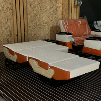 Sièges arrière pliants à 2 volets pour fourgonnette, confortables, triple siège, en cuir microfibre, design luxueux, imperméables, pour modification de camping-car