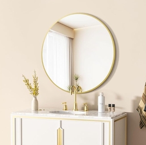 Gran oferta, espejo de pared de Metal de aluminio pequeño de 50cm <span class=keywords><strong>para</strong></span> sala de estar, espejo de maquillaje de cristal de estilo moderno personalizado - Product Image 6