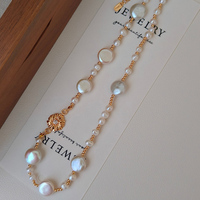 Nouveau Collier Tendance en Perles et Pierres Naturelles avec Chaîne de Prière en Argent Tibétain pour Femme