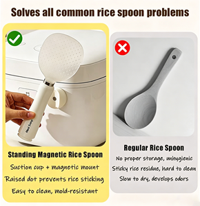 Spatule à riz, pelle à riz, cuillère à riz résistante à la chaleur, cuillère de cuisine avec ventouse magnétique antiadhésive - Product Image 6