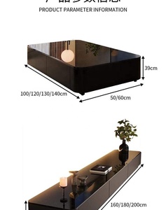 <span class=keywords><strong>Meuble</strong></span> <span class=keywords><strong>TV</strong></span> moderne haut de gamme en bois noir MYUZ pour salon, idéal pour les petits appartements, design étroit et sur pied - Product Image 5