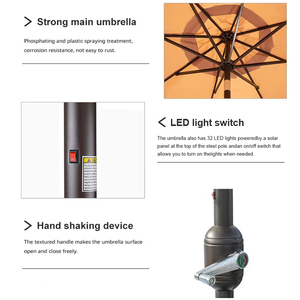 Sombrilla de aluminio para exteriores con mesa, mesa de comedor para <span class=keywords><strong>Patio</strong></span>, silla de mimbre, sombrilla de Hotel, muebles, uso Exterior de Hotel - Product Image 5