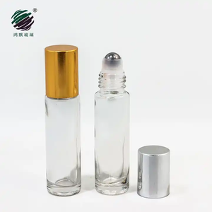 Envase cosmético de lujo Botella de vidrio de aceite esencial de forma cuadrada transparente de 10ml con tapa Bola de rodillo de acero con Servicio Postventa - Product Image 3