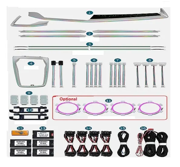 Kit di copertura del pannello per porte interne a 64 colori per 2020 2022 Audi A3 8V S3 RS3