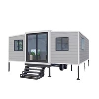 Maison conteneur extensible de 20 pieds, design moderne personnalisé, bâtiment modulaire préfabriqué portable, chambre avec fenêtre en verre