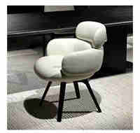 Le coton de façonnage du bois de frêne importé de version haute peut tourner une chaise de salle à manger haut de gamme à plancher plat de villa d'hôtel italien simple