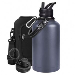 Premium Portable Stainless Steel Thermos Kettle Handle 12-24 Hours Thermal Insulation <b>Large</b> Capacity for Gym Hiking Outdoor Use - Product Image 1