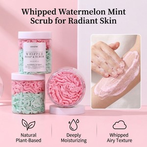 Jabón y Exfoliante Orgánico Batido de Sandía y Menta, Pulidor Corporal Suavizante con Aceite de Jojoba, Etiqueta Privada, Cuidado de Belleza Personalizado - Product Image 1