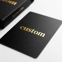 Cartes à jouer personnalisées en PVC noir mat, jeu de poker, cartes promotionnelles pour bar et pub, résistantes à l'eau et aux taches, haute brillance