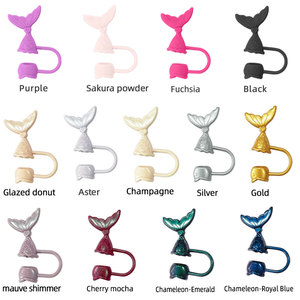 Vente en gros de bouchons de paille en silicone sirène de la mer Couvercles et bouchons réutilisables pour pailles de 9 à 10mm pour gobelets de 30 et 40oz - Product Image 3