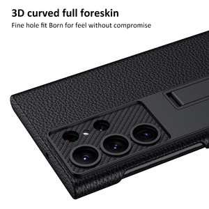 Étui de luxe en cuir végétalien pour <span class=keywords><strong>Samsung</strong></span> Galaxy <span class=keywords><strong>S23</strong></span>, coque arrière de béquille Ultra mince pour <span class=keywords><strong>Samsung</strong></span> <span class=keywords><strong>S23</strong></span> <span class=keywords><strong>Plus</strong></span>, étui rigide - Product Image 5