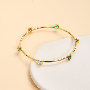 Brazalete Elegante de Acero Inoxidable para Mujer con Circonitas, Joyería de Alta Gama, Hecho en China, Guatemala - Product Image 3