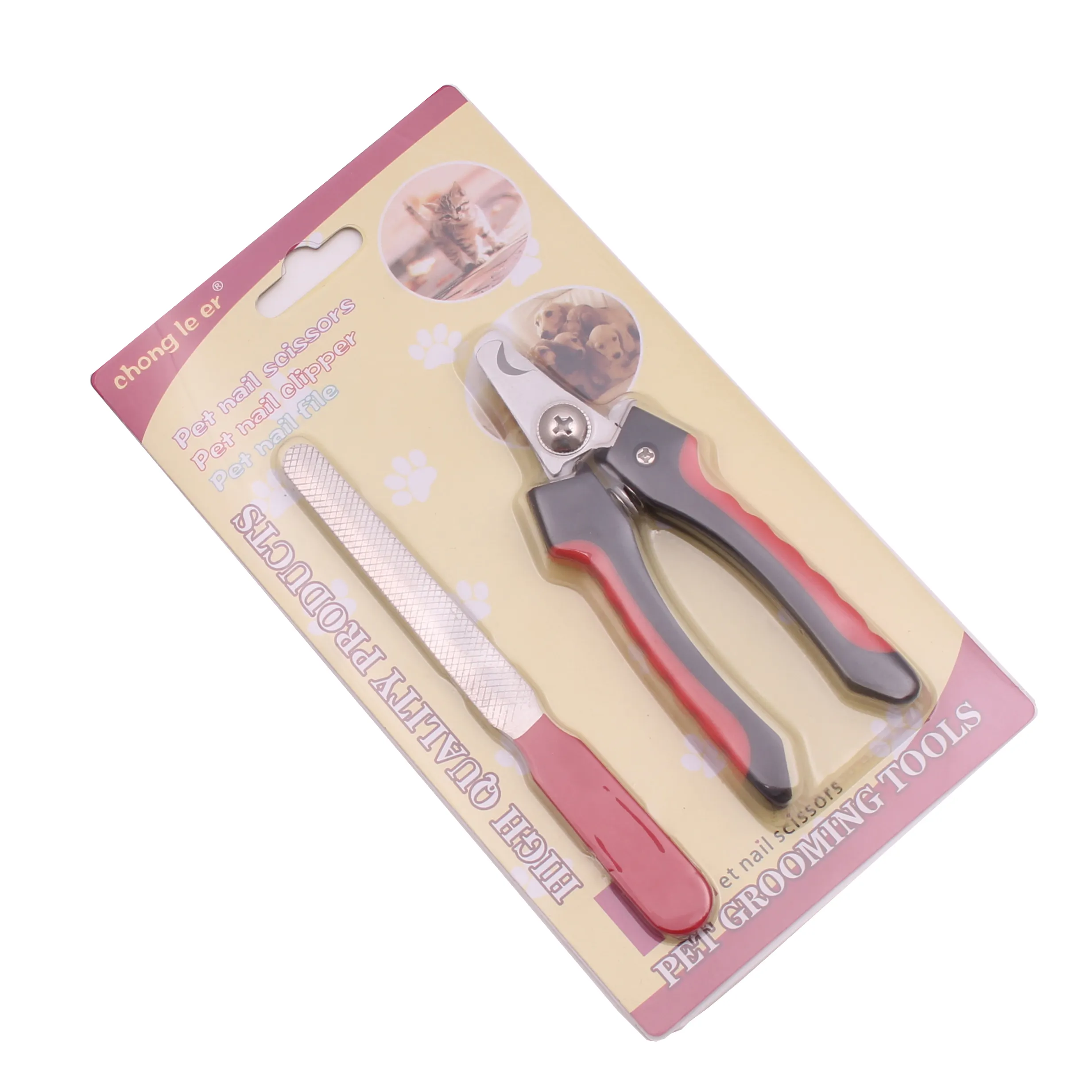 Professional Dog Nail Clipper Set Stainless Steel Grooming Scissors with  Sharp Tip Plastic Handle Convenient Pet Nail Cutter