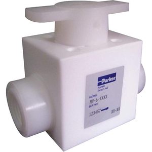 วาล์วบอล PTFE ยี่ห้อ Parker แบบที 1/2 นิ้ว FNPT พลาสติก สำหรับสื่อที่มีอุณหภูมิปกติ - Product Image 1